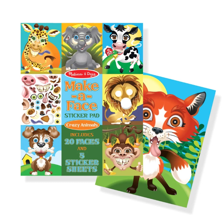 Make-A-Face Crazy Animals Sticker Pad