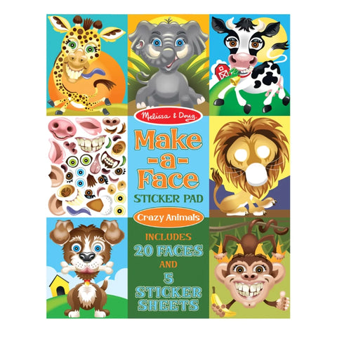 Make-A-Face Crazy Animals Sticker Pad