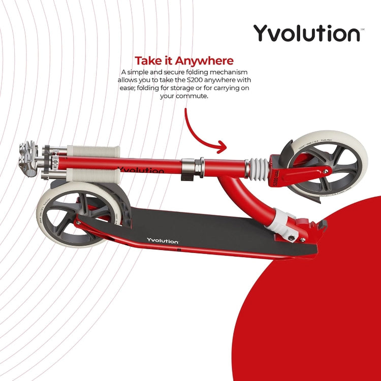Yvolution 2 Wheel Scooter S200- Red