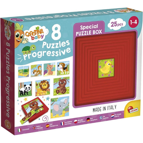 Carotina Baby 8 Progressive Puzzle- Baby Animals