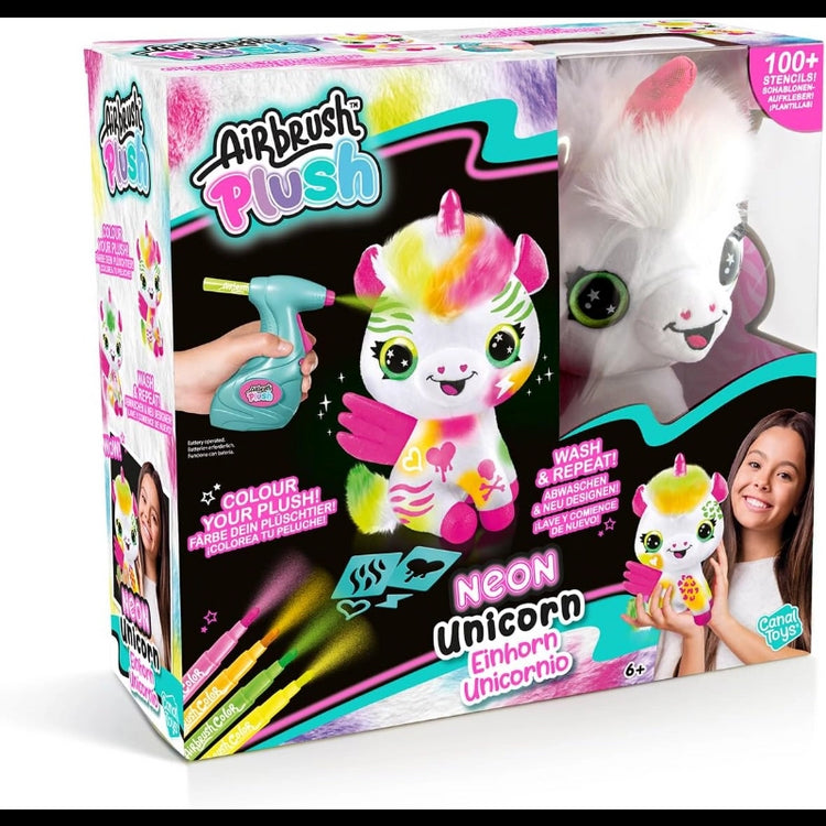 Airbrush Plush- Neon Unicorn
