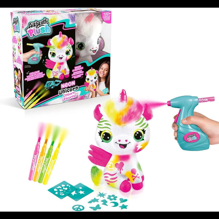 Airbrush Plush- Neon Unicorn
