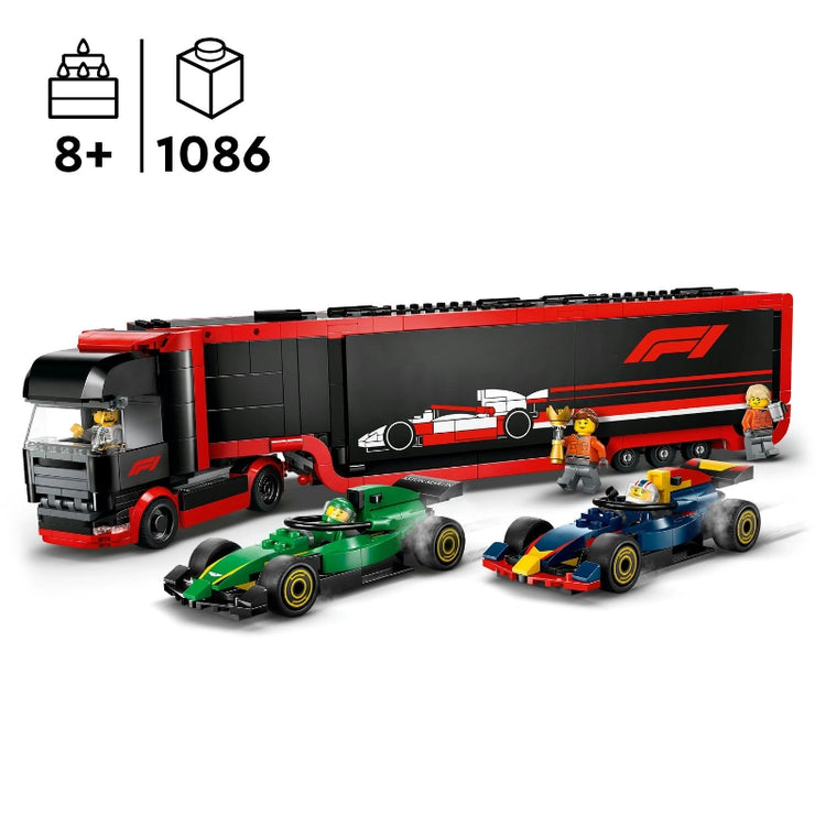 F1® Truck with RB20 & AMR24 F1® Cars- 1086 Pcs