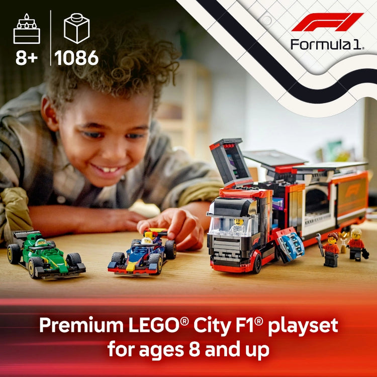 F1® Truck with RB20 & AMR24 F1® Cars- 1086 Pcs