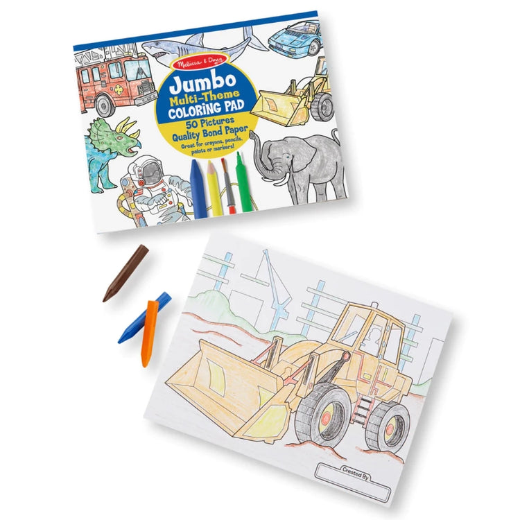 Jumbo Coloring Pad- Multi Theme (Blue)