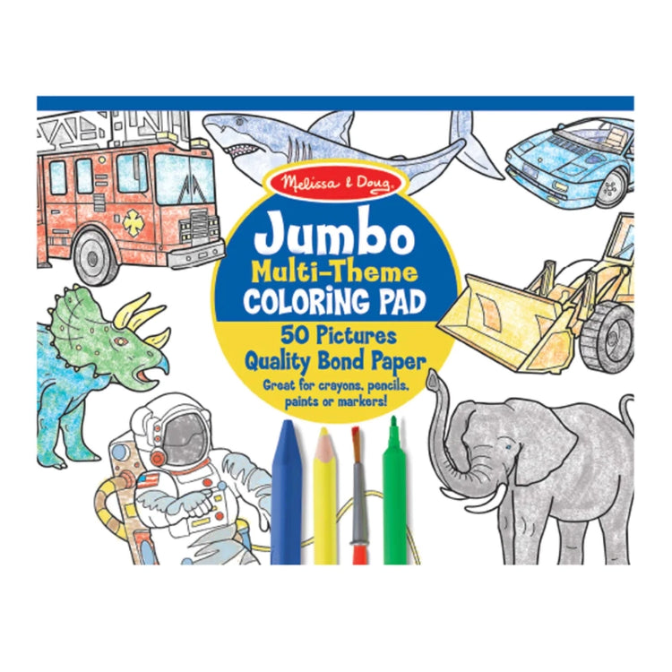 Jumbo Coloring Pad- Multi Theme (Blue)