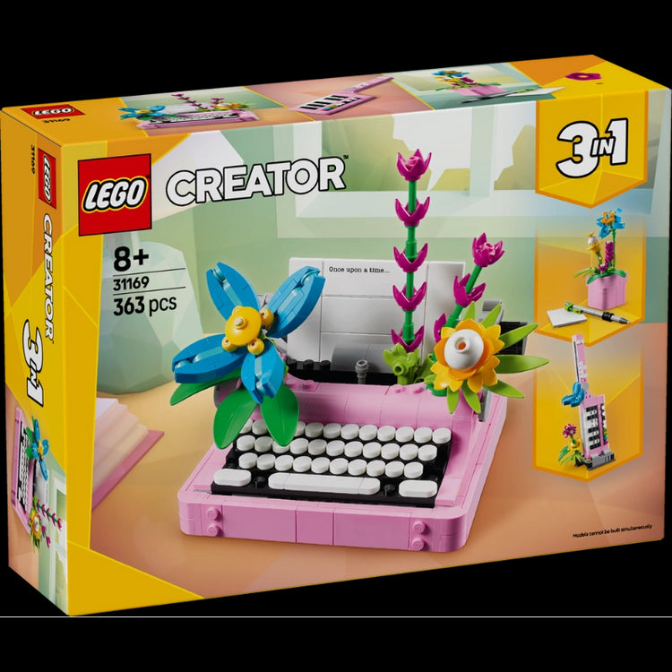 Typewriter with Flowers- 363 Pcs
