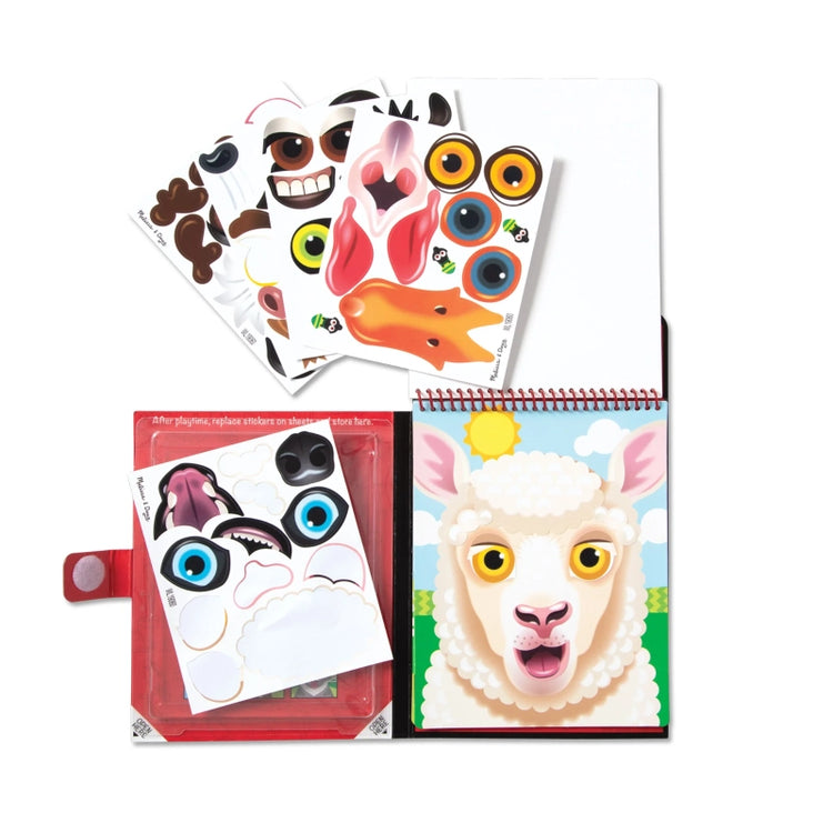 Make-A-Face- Farm Reusable Sticker Pad