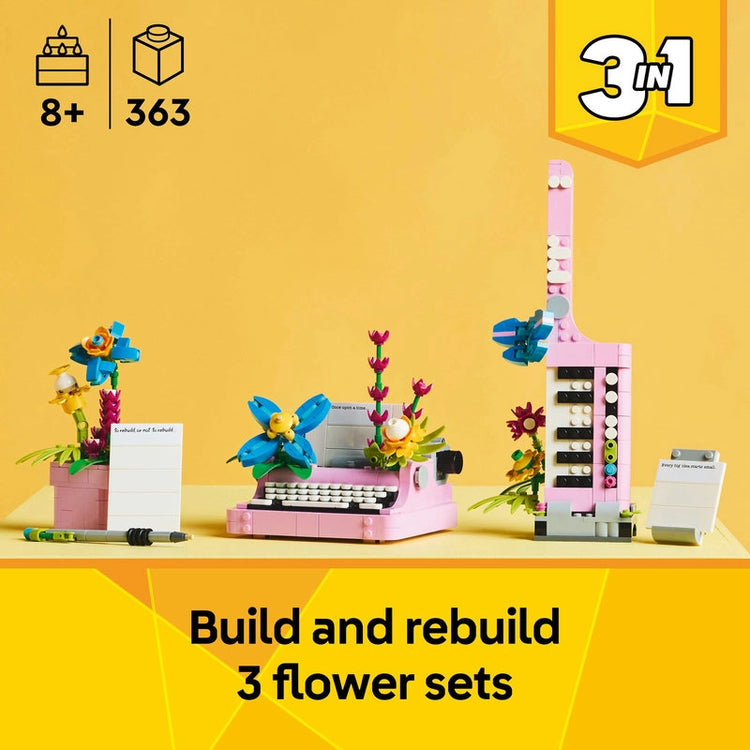 Typewriter with Flowers- 363 Pcs