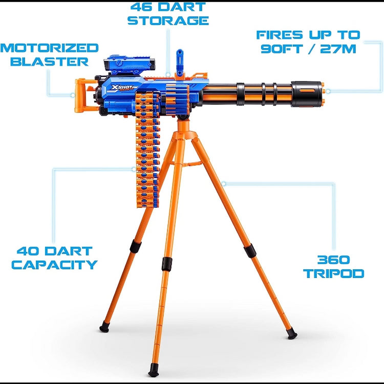 X-Shot Insanity Motorized Rage Fire Gatling Blaster with Tripod