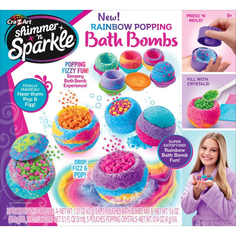 Shimmer 'n Sparkle Rainbow Popping Bath Bombs