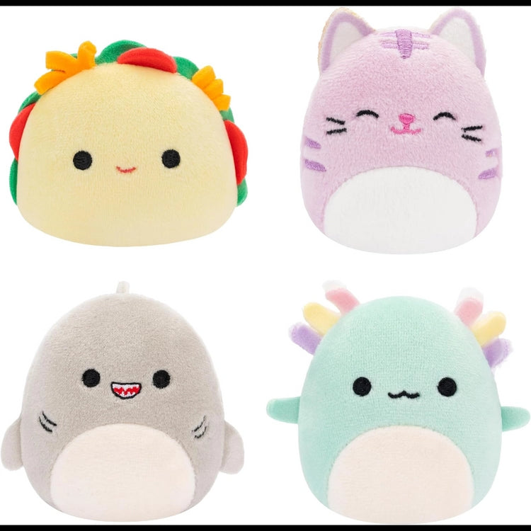 Micromallows 2.5" 4-Pack- Gordon Shark, Tex Taco, Tabitha Cat, Irina Axolotl