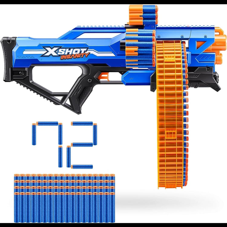X-Shot Insanity Mad Mega Barrel Blaster (Open Box) (72 Darts)