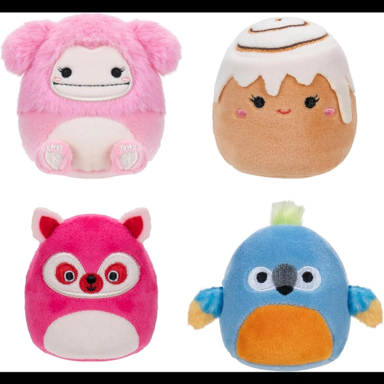 Micromallows 2.5" 4-Pack- Brina Bigfoot, Chanel Cinnamon Roll, Lucia Lemur, Tenise Parrot