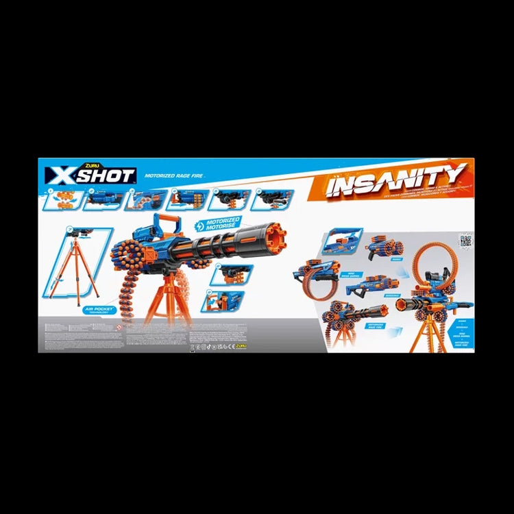 X-Shot Insanity Motorized Rage Fire Gatling Blaster with Tripod