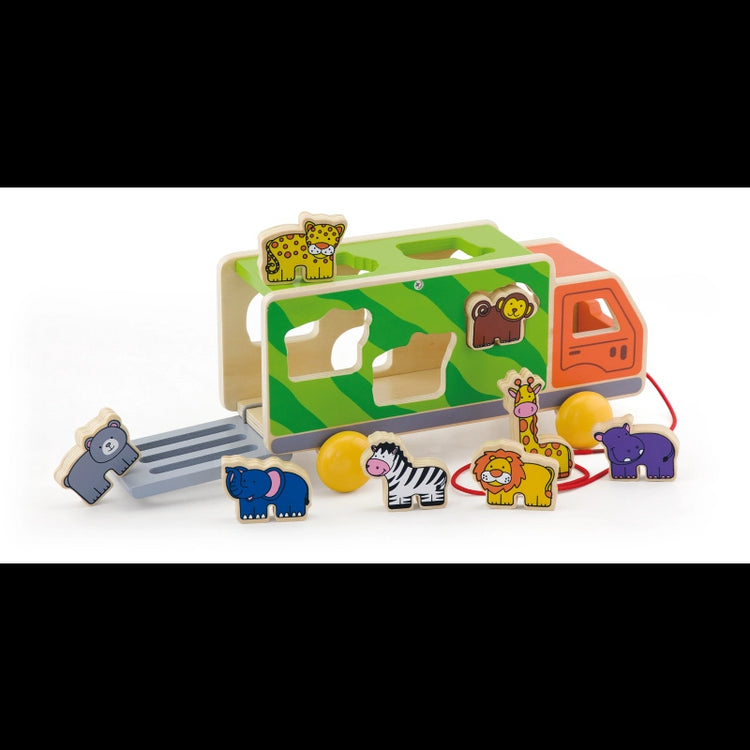 Pull Along Truck With Shape Sorter- Animal Puzzles