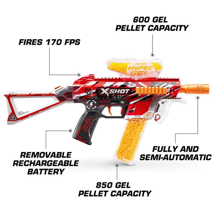 X-Shot Hyper Gel Trace Fire Medium Blaster (10000 Gellets)