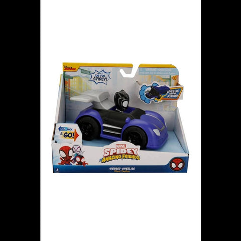 Spidey Amazing Friends- Pull Back Vehicle (Webbed Wheelies) (Black Panther)