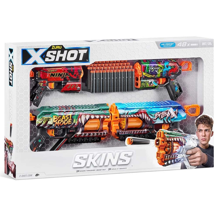 X-Shot Skins Mix Combo 2 Pack Griefer and 2 Pack Flux
