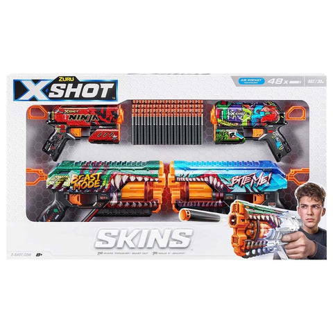 X-Shot Skins Mix Combo 2 Pack Griefer and 2 Pack Flux