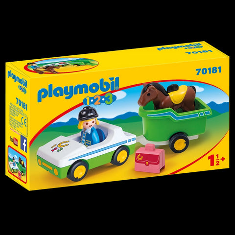 1.2.3 Car with Horse Trailer-5 Pcs