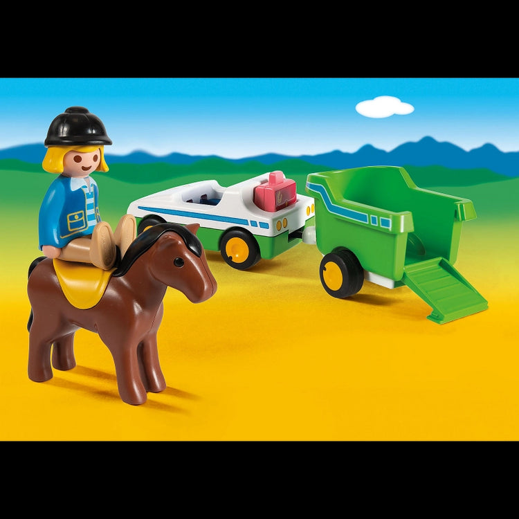 1.2.3 Car with Horse Trailer-5 Pcs