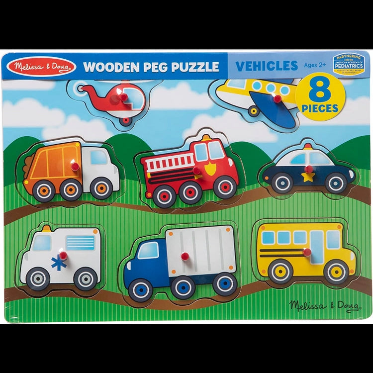 Vehicles Peg Puzzle- 8 Pcs