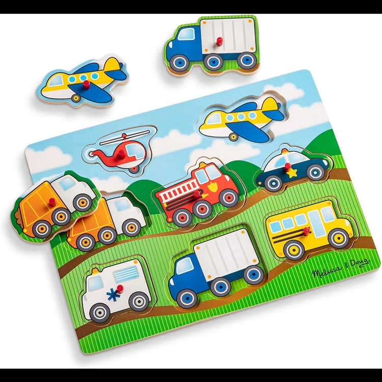 Vehicles Peg Puzzle- 8 Pcs