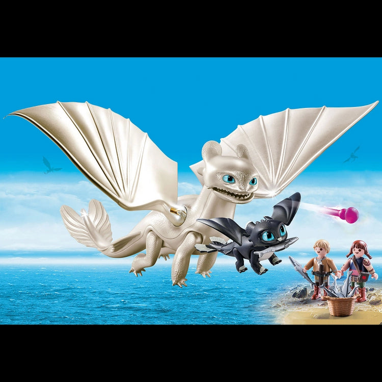 Light Fury and Baby Dragon with Kids- 16 Pcs