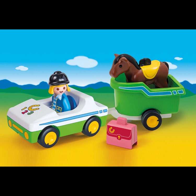 1.2.3 Car with Horse Trailer-5 Pcs