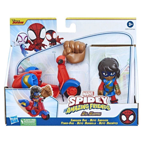 Spidey Amazing Friends, Vehicle and Figure Ms. Marvel Embiggen Bike