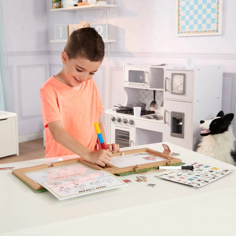 Natural Play: Play, Draw, Create Reusable Drawing & Magnet Kit- Farm