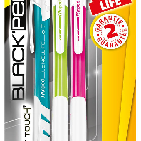 MECHANICAL PEN LONG LIFE 0.7MM COL ASS X3 BLIS
