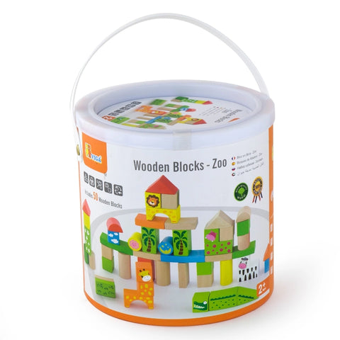 Wooden Blocks Set (Zoo)- 50 Pcs