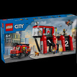 Fire Station with Fire Truck- 843 Pcs