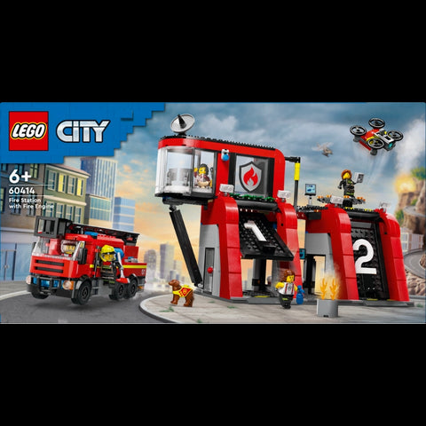 Fire Station with Fire Truck- 843 Pcs