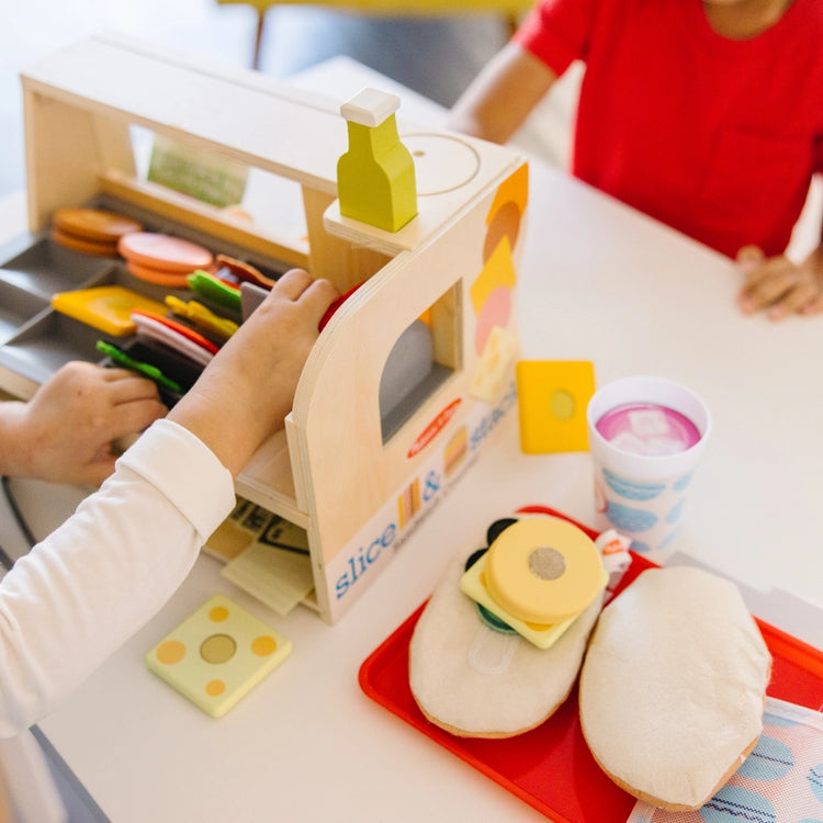 Wooden Slice & Stack Sandwich Counter