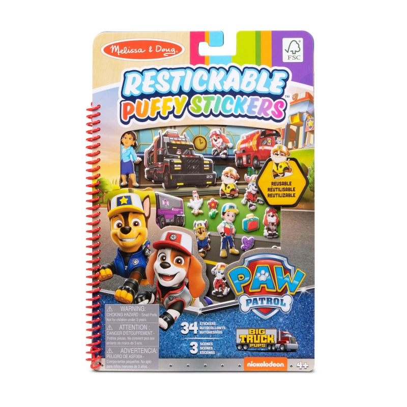 Paw Patrol Puffy Stickers- Big Truck Pups