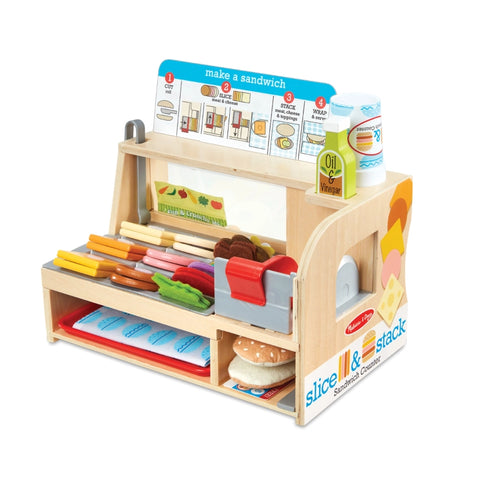 Wooden Slice & Stack Sandwich Counter