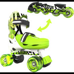 Neon Combo Skates 2-in-1 (Size 3-6)- Green/White