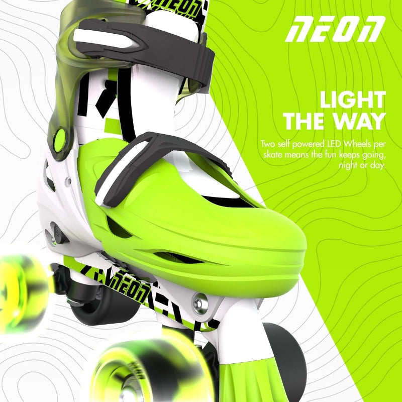 Neon Combo Skates 2-in-1 (Size 3-6)- Green/White