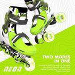 Neon Combo Skates 2-in-1 (Size 3-6)- Green/White