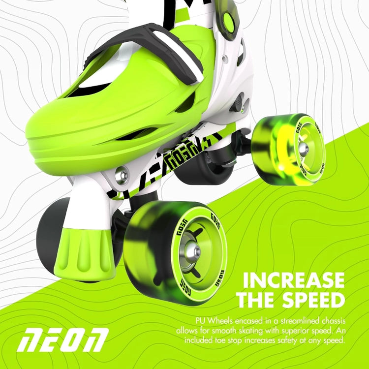 Neon Combo Skates 2-in-1 (Size 3-6)- Green/White