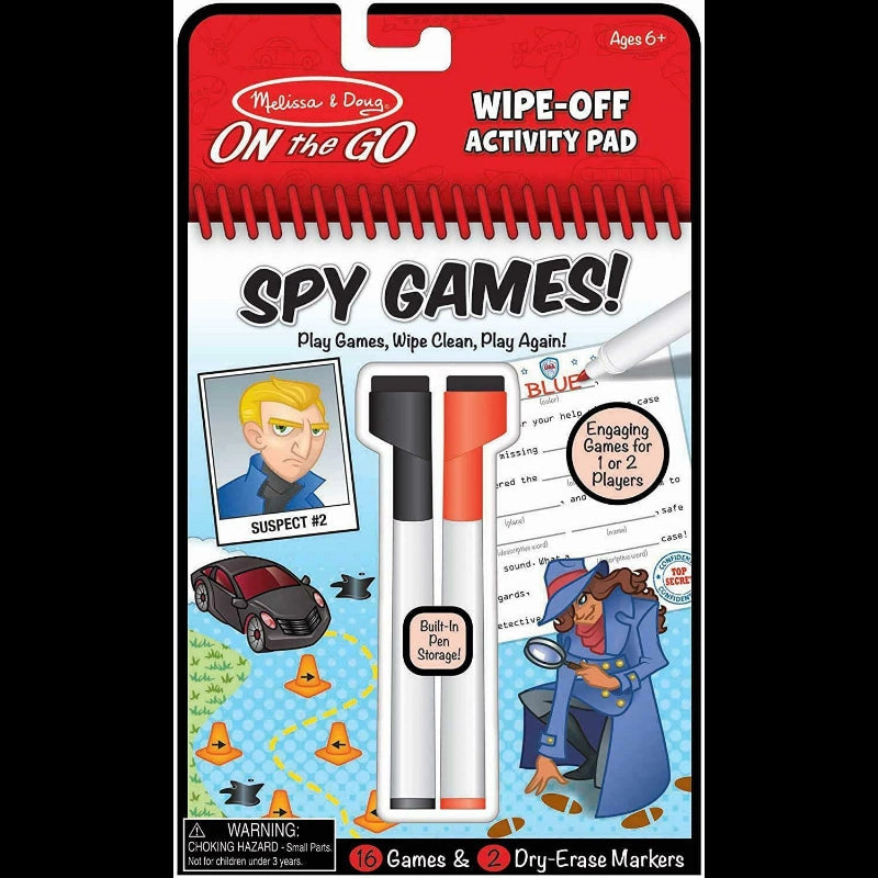 Spy Games Wipe-Off Activity Pad- On The Go Travel Activity