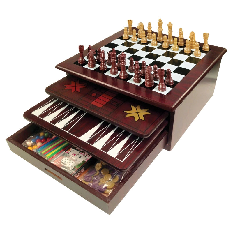 Spin Master Game 12-in-1 Wooden Game Center