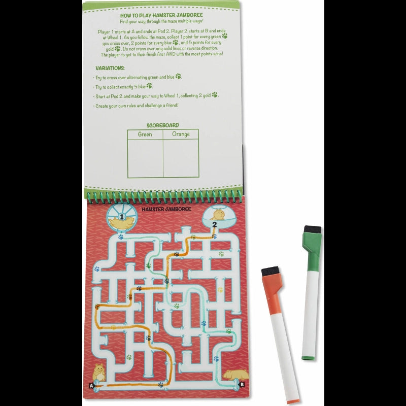 Animal Games Wipe-Off Activity Pad- On the Go Travel Activity