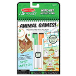 Animal Games Wipe-Off Activity Pad- On the Go Travel Activity