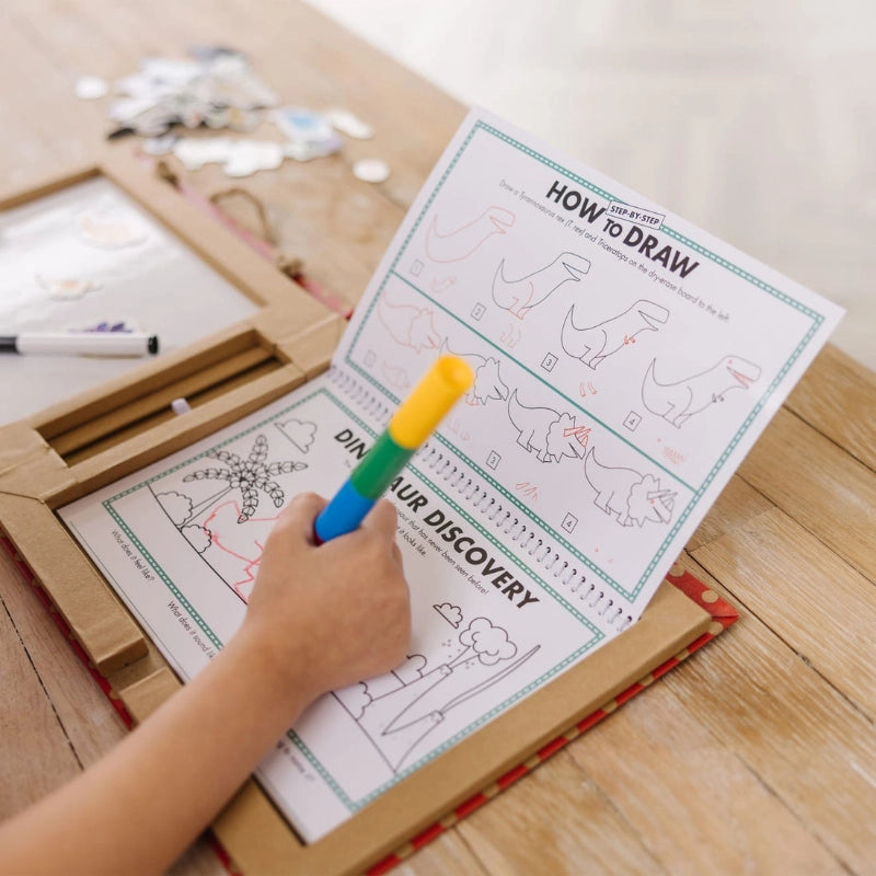 Natural Play: Play, Draw, Create Reusable Drawing & Magnet Kit– Dinosaurs