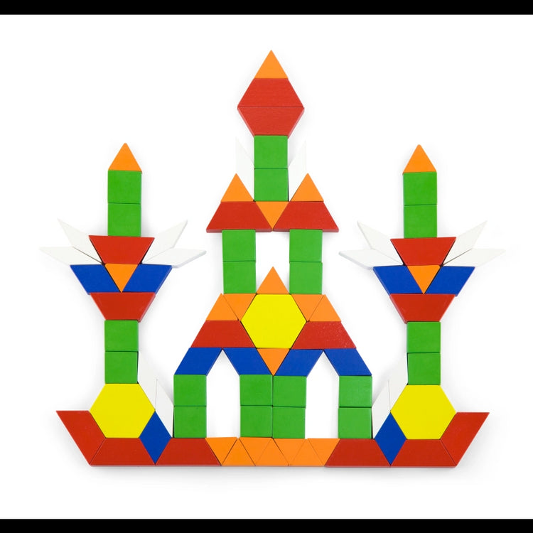 Wooden Geometric Shape Blocks- 250 Pcs