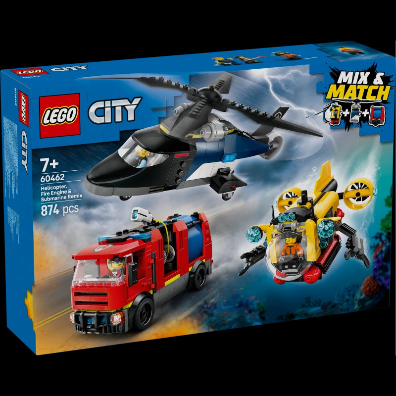 Helicopter, Fire Truck & Submarine Remix- 874 Pcs